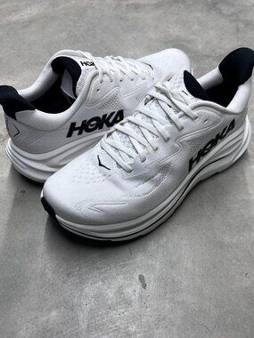Hoka One One Clifton 10 Men's Running Shoes White Black 1162030/WBLC - New